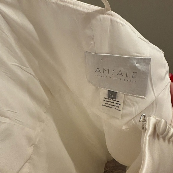 Amsale Duchess Satin Sheath Dress - Picture 6 of 6